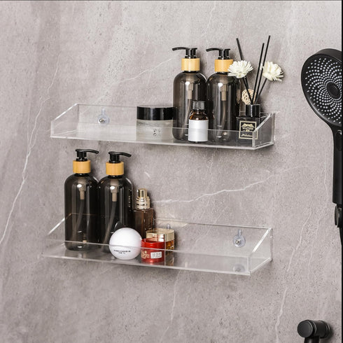Acrylic Wall Mounted Floating Shelves - Set of 2